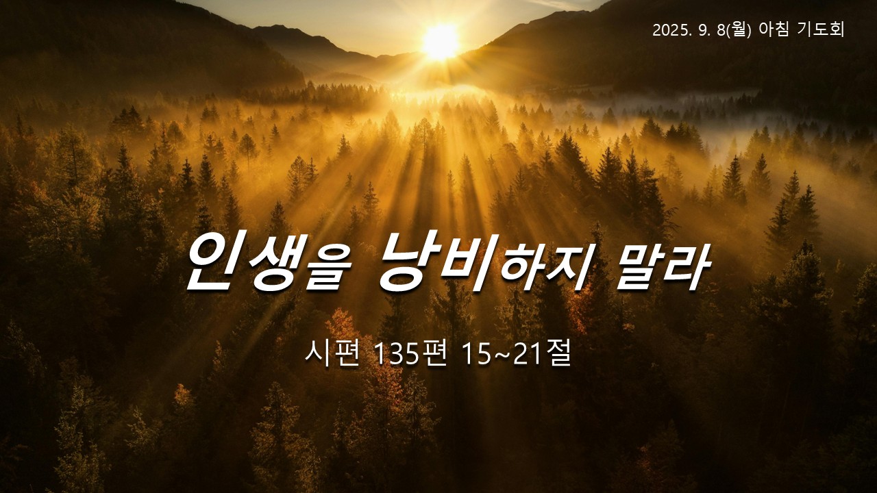 인생을 낭비하지 말라
